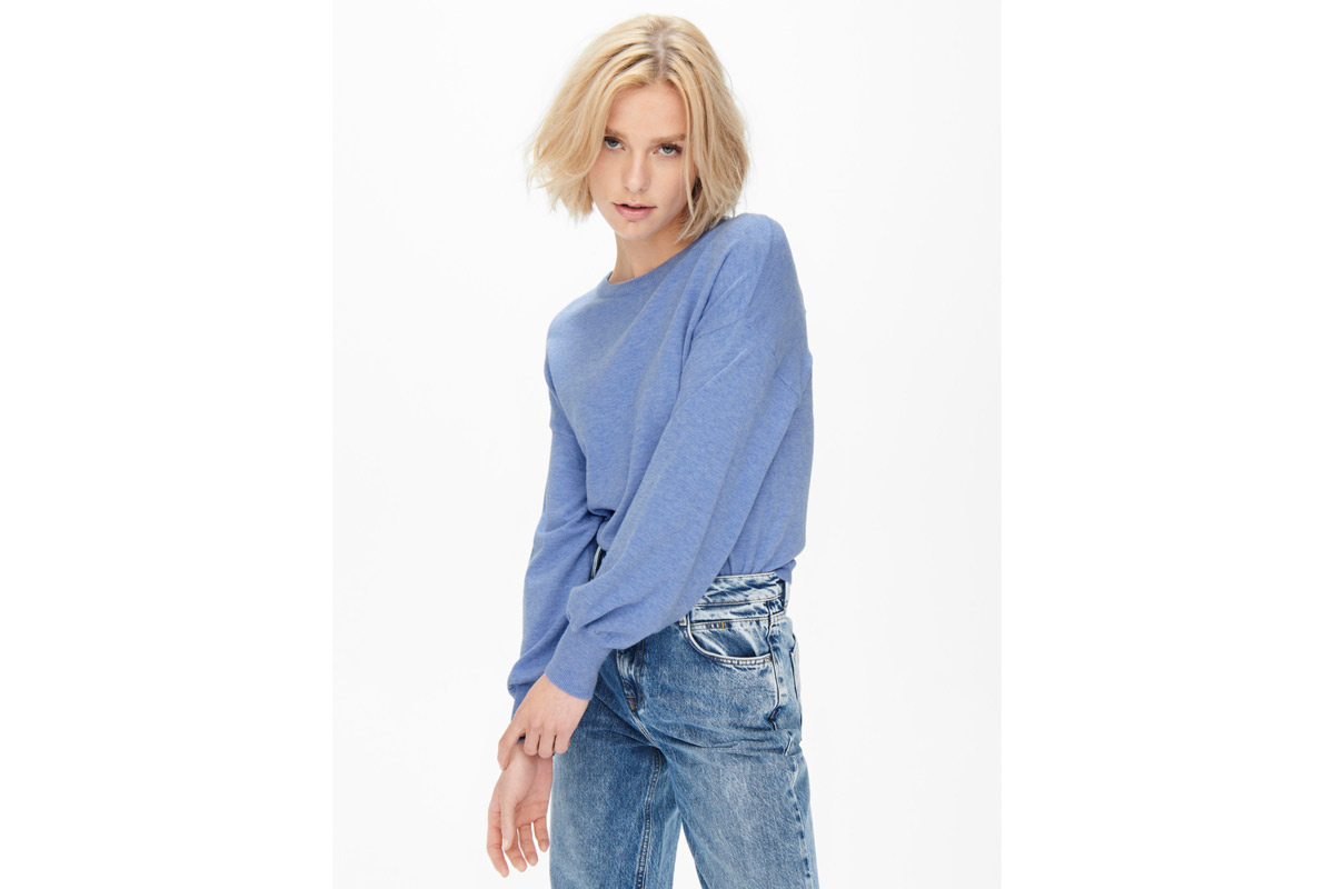 Only Onllely L-S Pullover Knt Μπλούζα Πλεκτή - Πουλόβερ (15253248 SUPER SONIC) Μπλέ